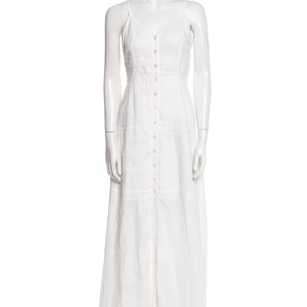 White Button-Down Maxi Dress